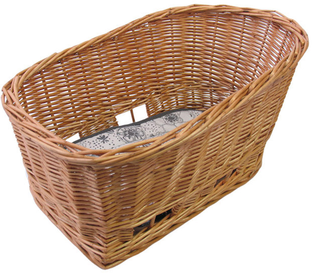 Rieten hondenfietsmand Basil Pasja middel 45cm met snelsluiting 45 x 37 x 31cm
