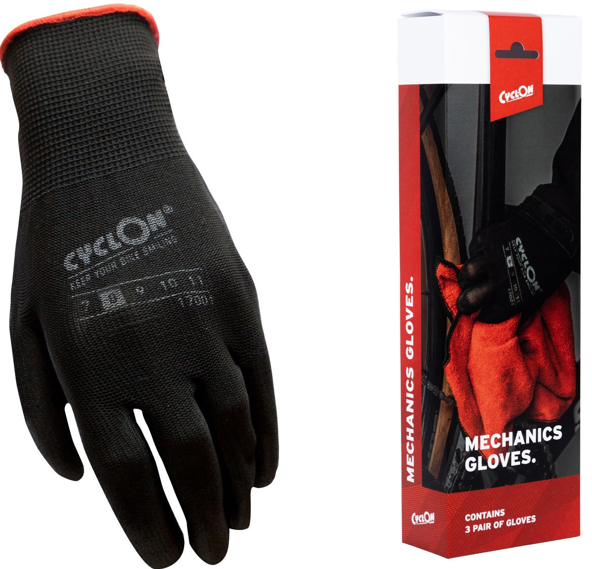 Montagehandschoenen CyclOn M8 - rood (3 paar)