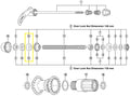 Afstandsbus links Shimano 8 mm