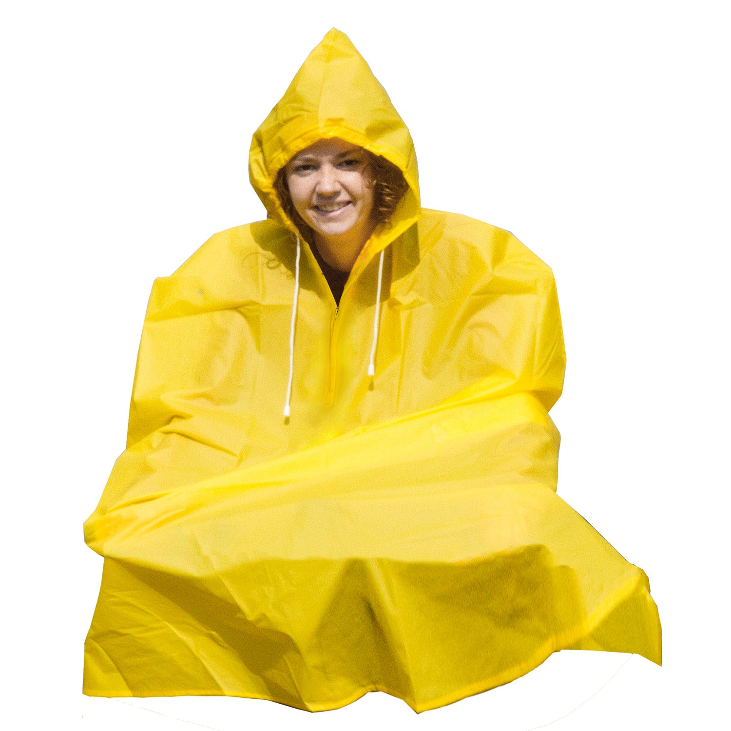 Regenponcho groot volwassen - geel