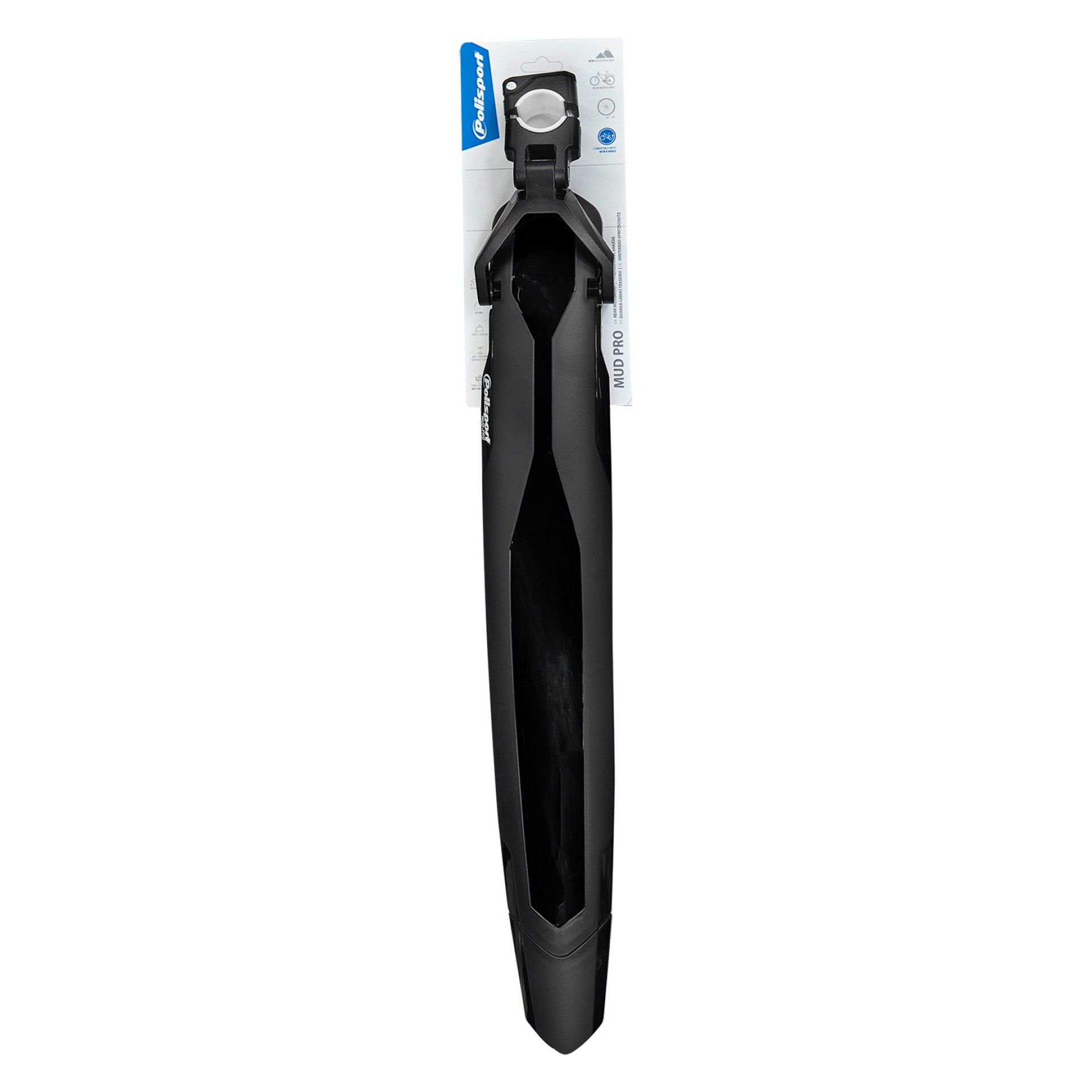 Achterspatbord 26-29" Polisport Mud Pro met zadelpenbevestiging - zwart