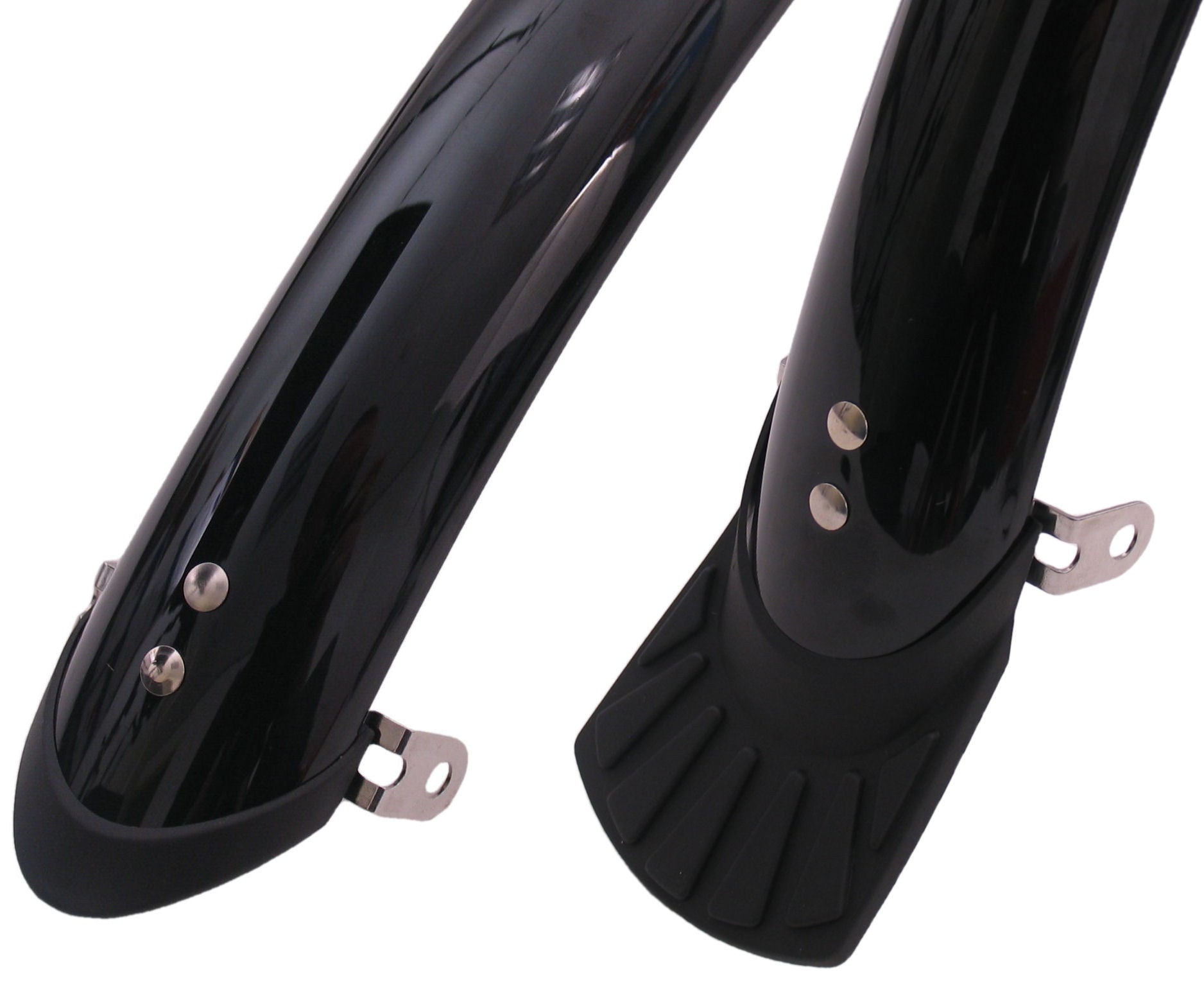 Spatbordset 28" 50 mm kunststof compleet met stangenset - zwart
