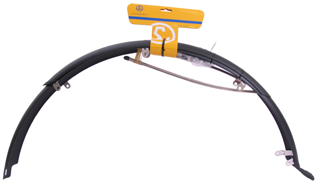 Spatbordset 28" kunststof 50 mm compleet met stangenset - mat zwart