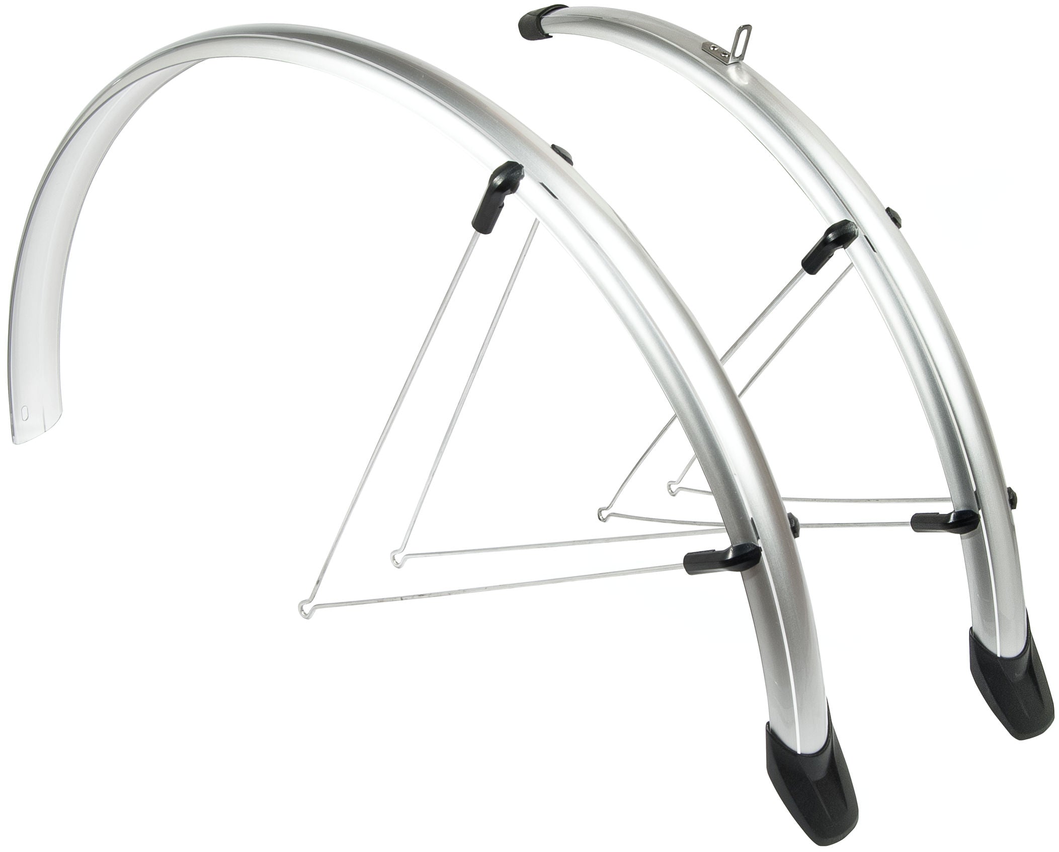 Spatbordset Eurofender Rapido 28" x 46 mm - zilver