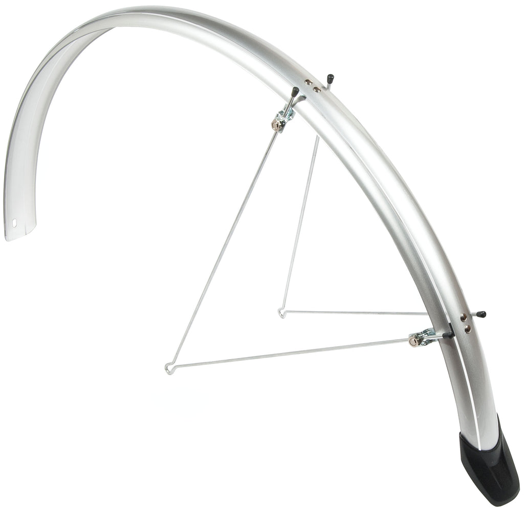 Spatbordset Eurofender Elegance 28" x 46 mm - zilver