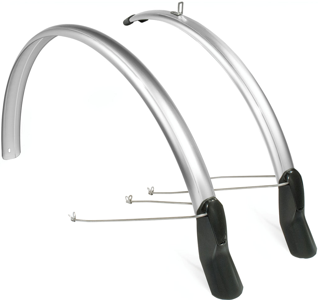 Spatbordset Eurofender Scatto 28" x 51 mm - zilver