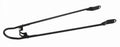 Spatbordstang 28" met bumper en 6mm gat - mat zwart