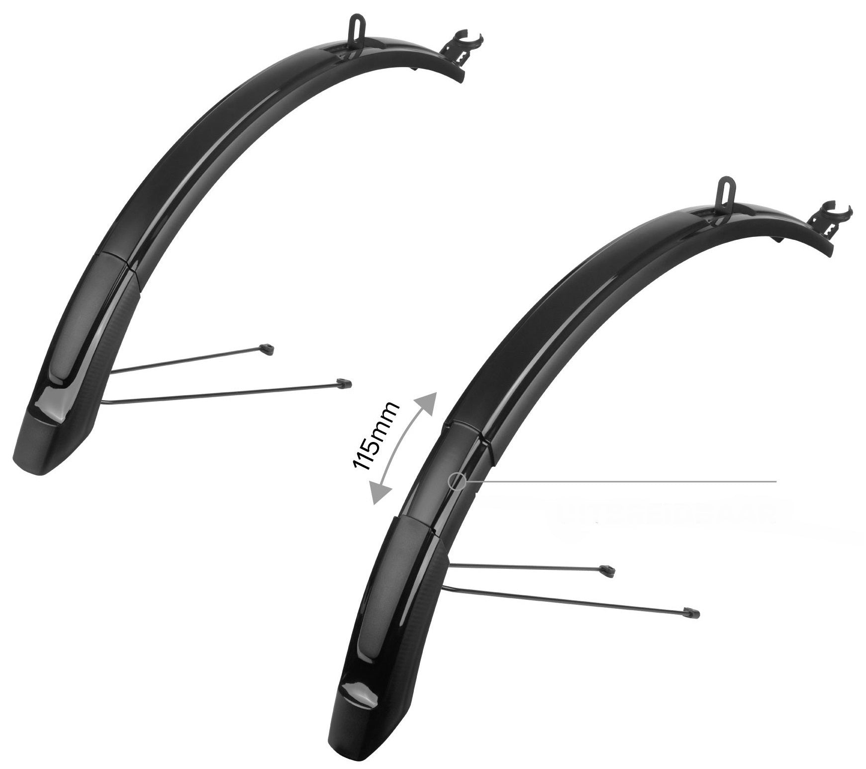 Spatbord verlenger Polisport MTB 26'-29" 65mm - Zwart