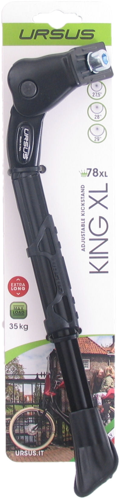 Zijstandaard verstelbaar 27.5 - 29" Ursus King XL -  zwart