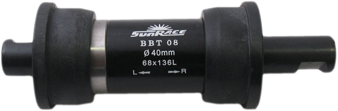 Trapas Sunrace 136mm/ø40 inslagcups - met spie - Zwart