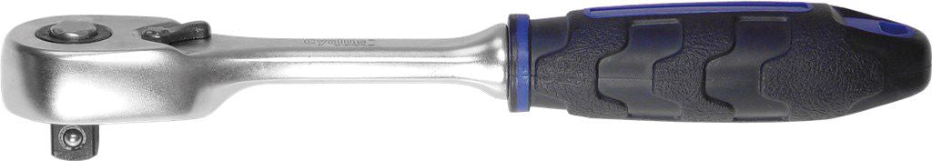 3/8" ratelsleutel Cyclus omkeerbaar L=195mm - met rubber greep