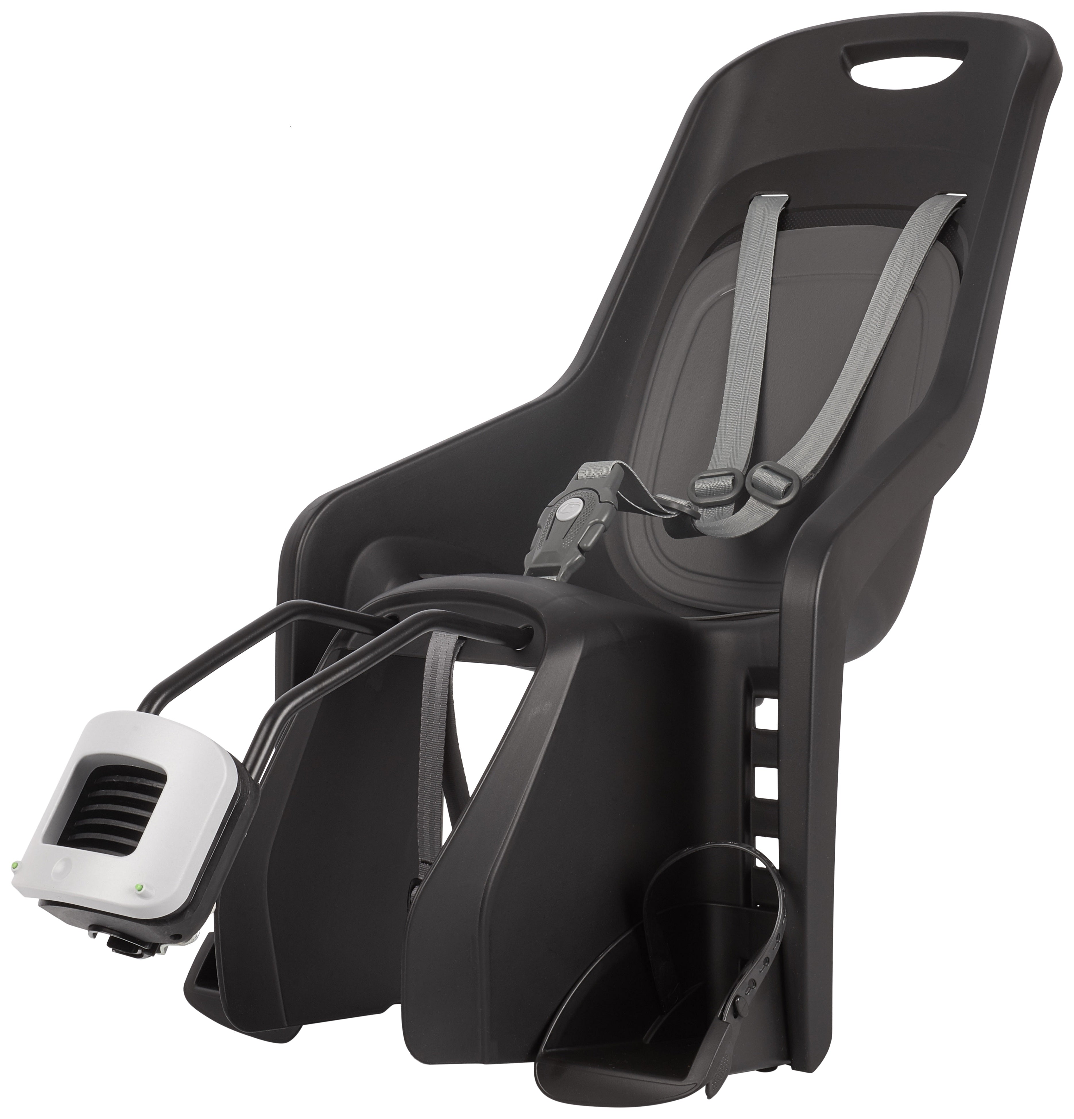 Kinderzitje achter Polisport Bubbly Maxi+ - zwart/donkergrijs - framemontage (FF)