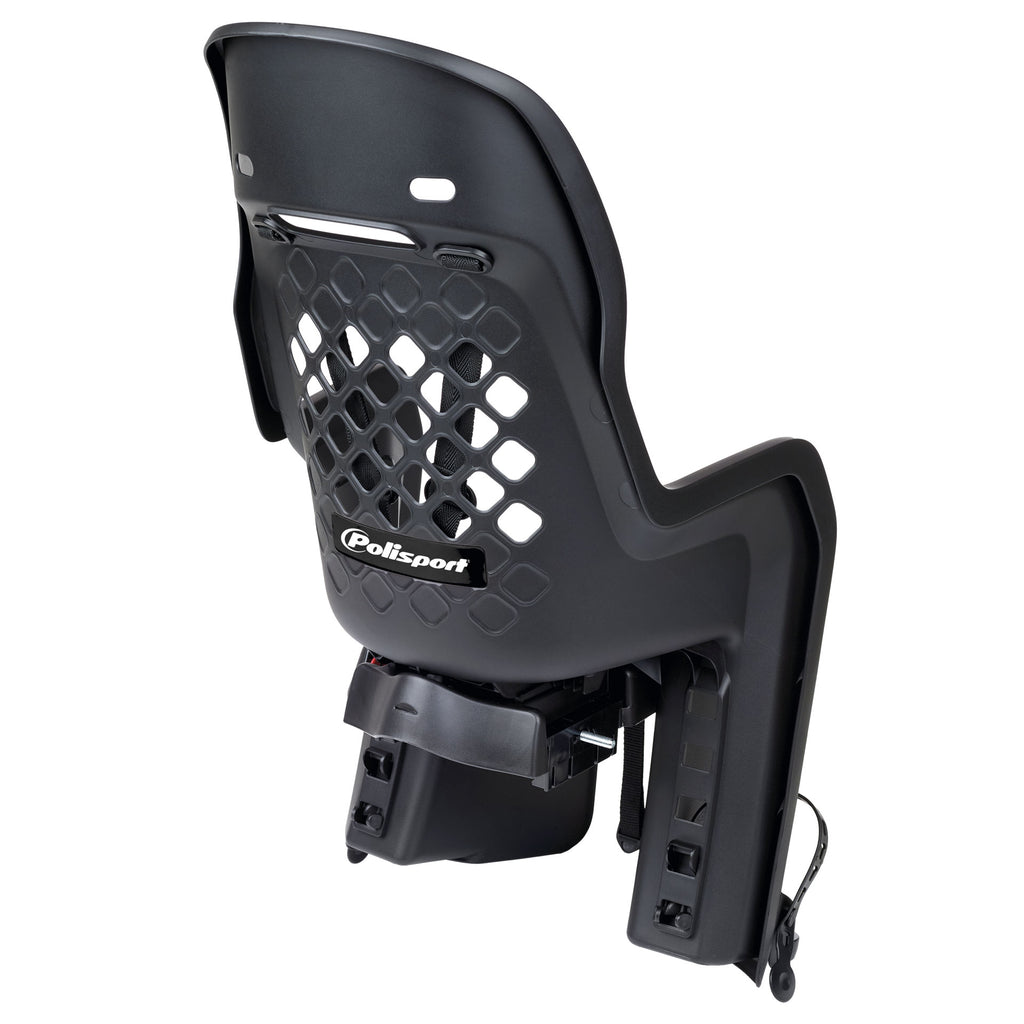 Kinderzitje achter Polisport Joy - BLACK EDITION - met  dragerbevestiging (CFS)
