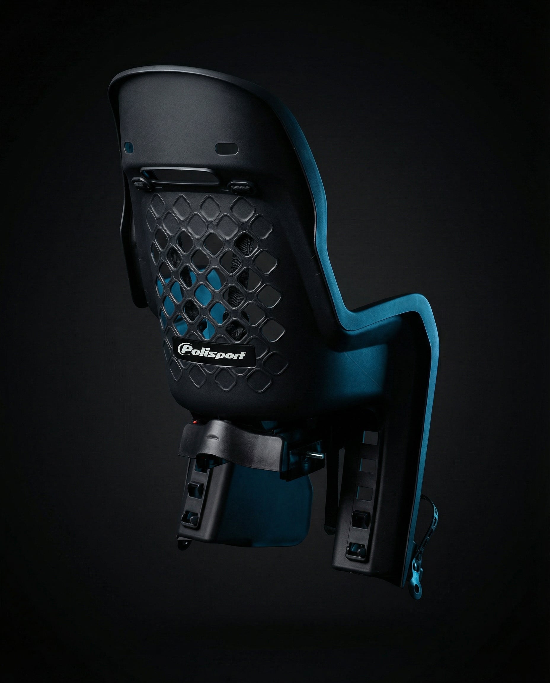 Kinderzitje achter Polisport Joy - BLACK EDITION - met  dragerbevestiging (CFS)