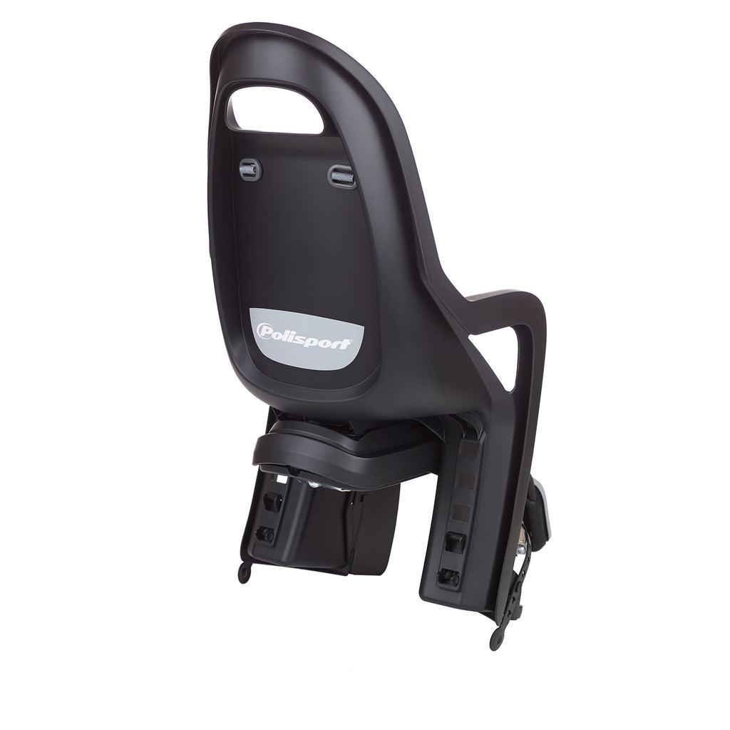 Kinderzitje achter Polisport Groovy Maxi - zwart/donkergrijs - met  framebevestiging (FF)