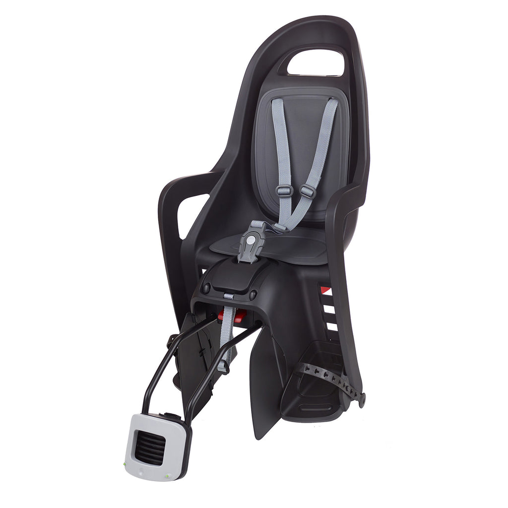 Kinderzitje achter Polisport Groovy Maxi - zwart/donkergrijs - met  framebevestiging (FF)