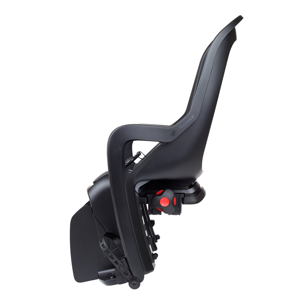 Kinderzitje achter Polisport Groovy - BLACK EDITION - met dragerbevestiging (CFS)