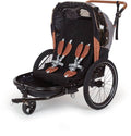 2-in-1 trailer Bobike geschikt voor 2 kinderen - zwart/grijs