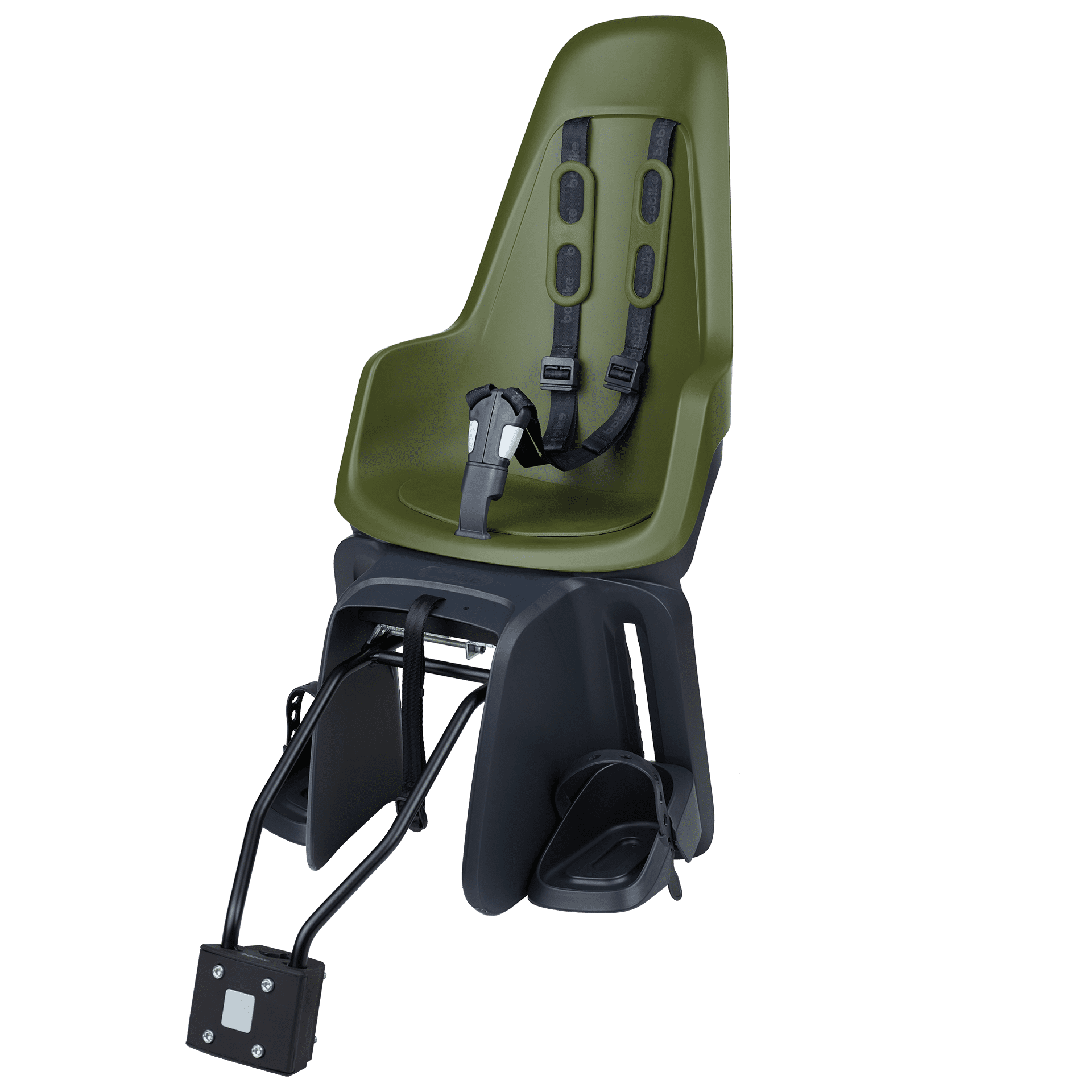 Kinderzitje achter Bobike One Maxi 1P & EB-D met frame- en dragerbevestiging - olive green