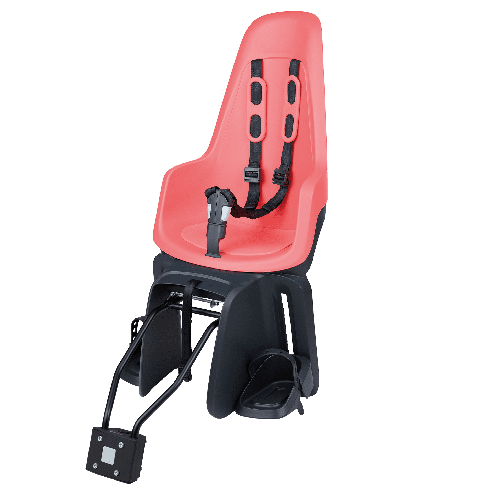 Kinderzitje achter Bobike One Maxi 1P & EB-D met frame- en dragerbevestiging - fierce flamingo