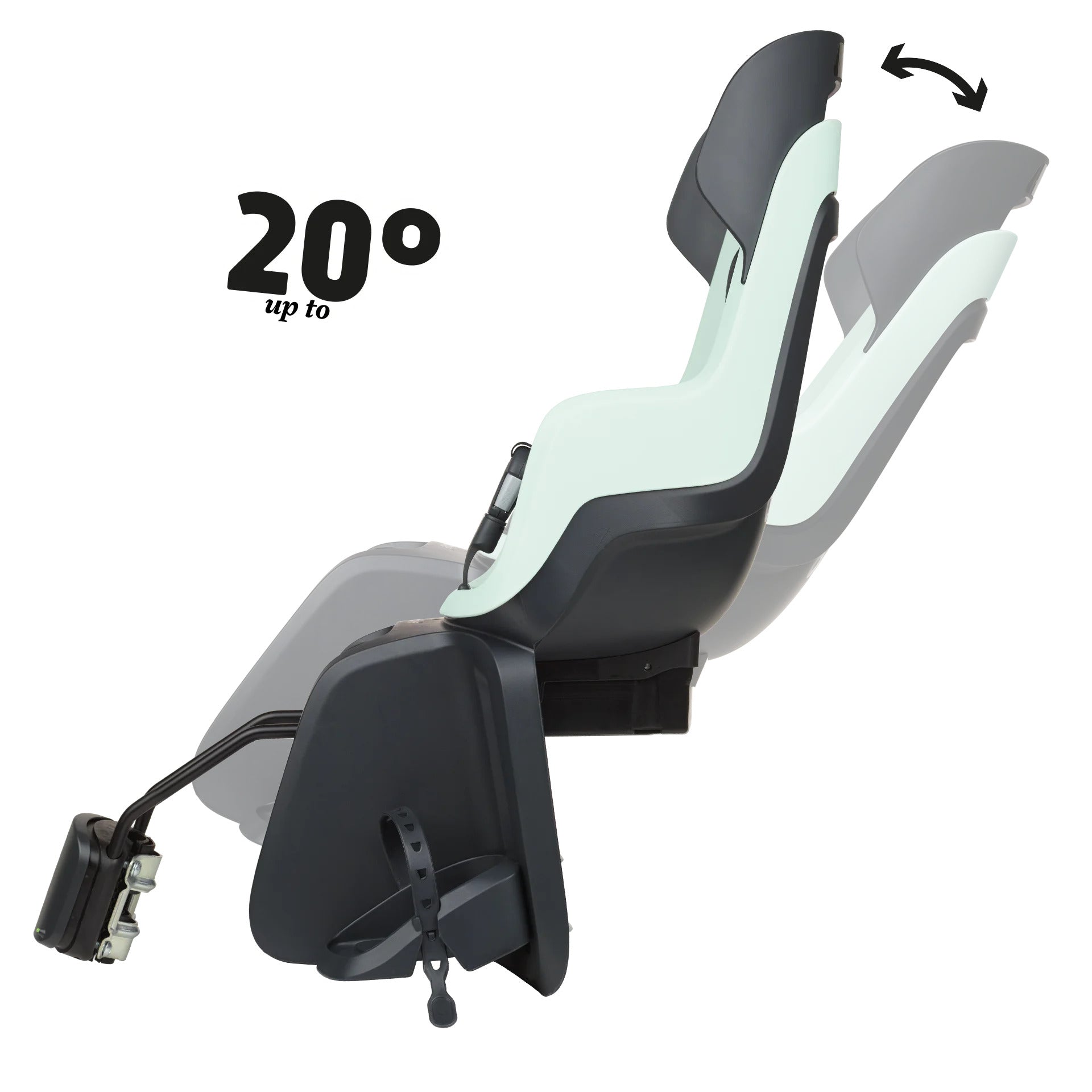 Kinderzitje achter Bobike GO Maxi met slaapstand - framebevestiging (FF) - marshmallow mint