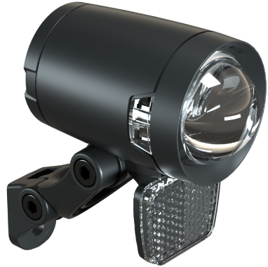 Koplamp Herrmans H-Black Pro dynamo - aan/uit functie - met houder - 200 lumen
