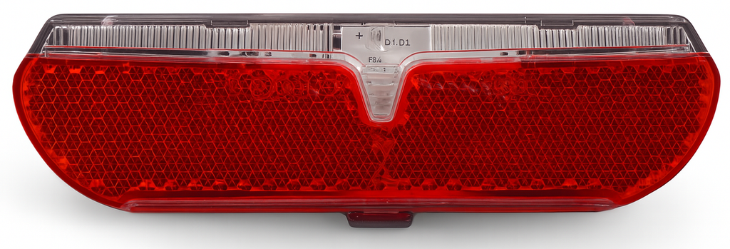 Dragerachterlicht Edge City Slimline - 80mm - incl. batterijen