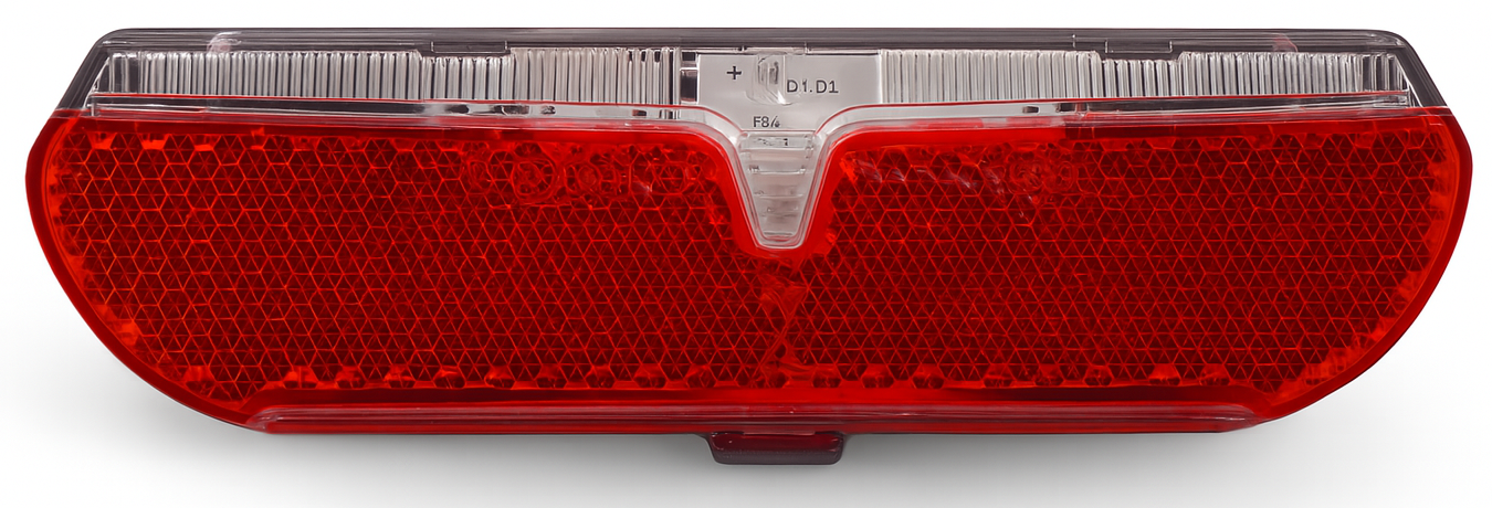 Dragerachterlicht Edge City Slimline - 80mm - incl. batterijen