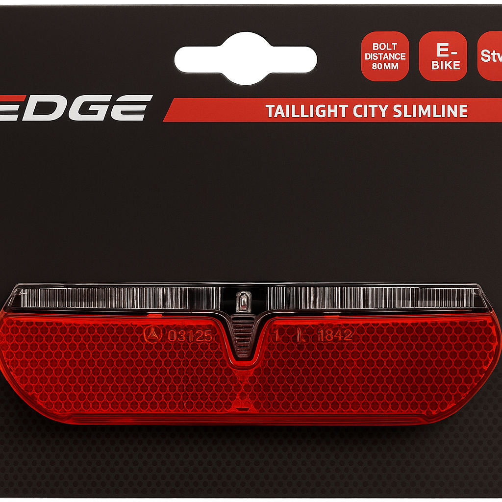 Dragerachterlicht Edge City Slimline - 80mm - E-Bike - 6-48Volt