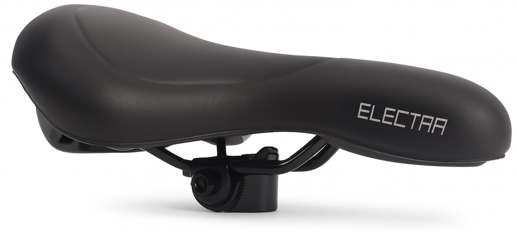Fietszadel E-bike Edge Electra met handgreep en opbergruimte voor de Apple Air Tag - zwart