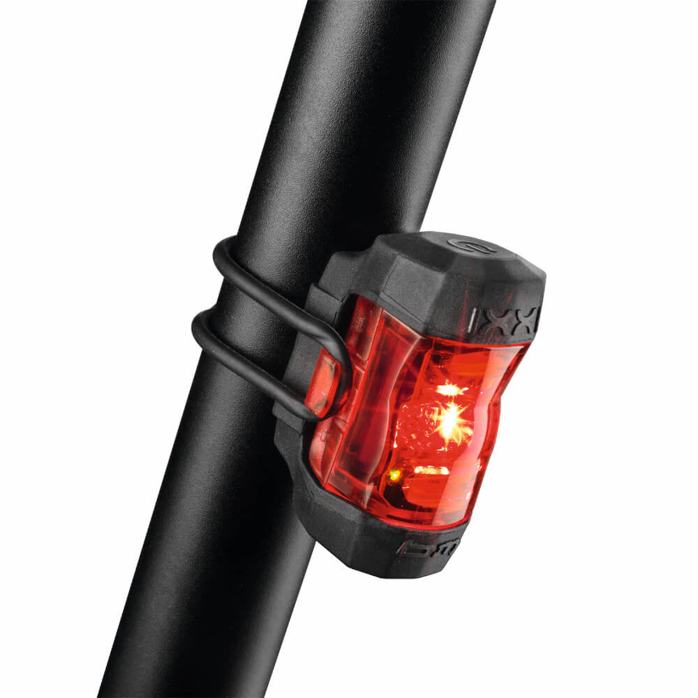 Verlichtingsset Busch und Müller IXON Core + IXXI achterlicht USB oplaadbaar 50 Lux - zwart/zilver