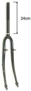 Voorvork 28" met 1 1/8" vorkbuis - V-brake remnokken - glanzend zwart