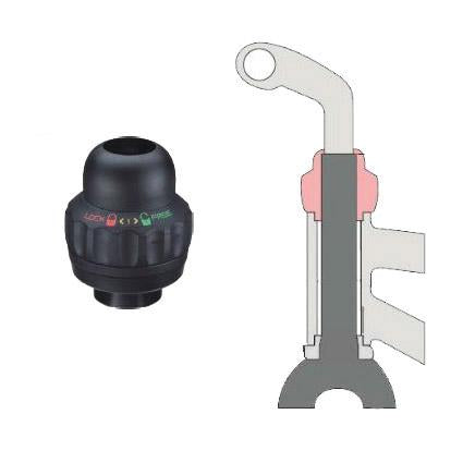 Balhoofdset Post Moderne OT-903-42 1" met stuurslot - zwart