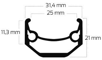 Velg Ryde Andra 40 27.5" 650B / 584 x 25C aluminium - 36 gaats disc 14G - zwart