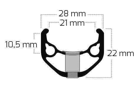 Velg Ryde ZAC 421 28/29" / 622*21C aluminium - 36 gaats 14G - zwart geslepen
