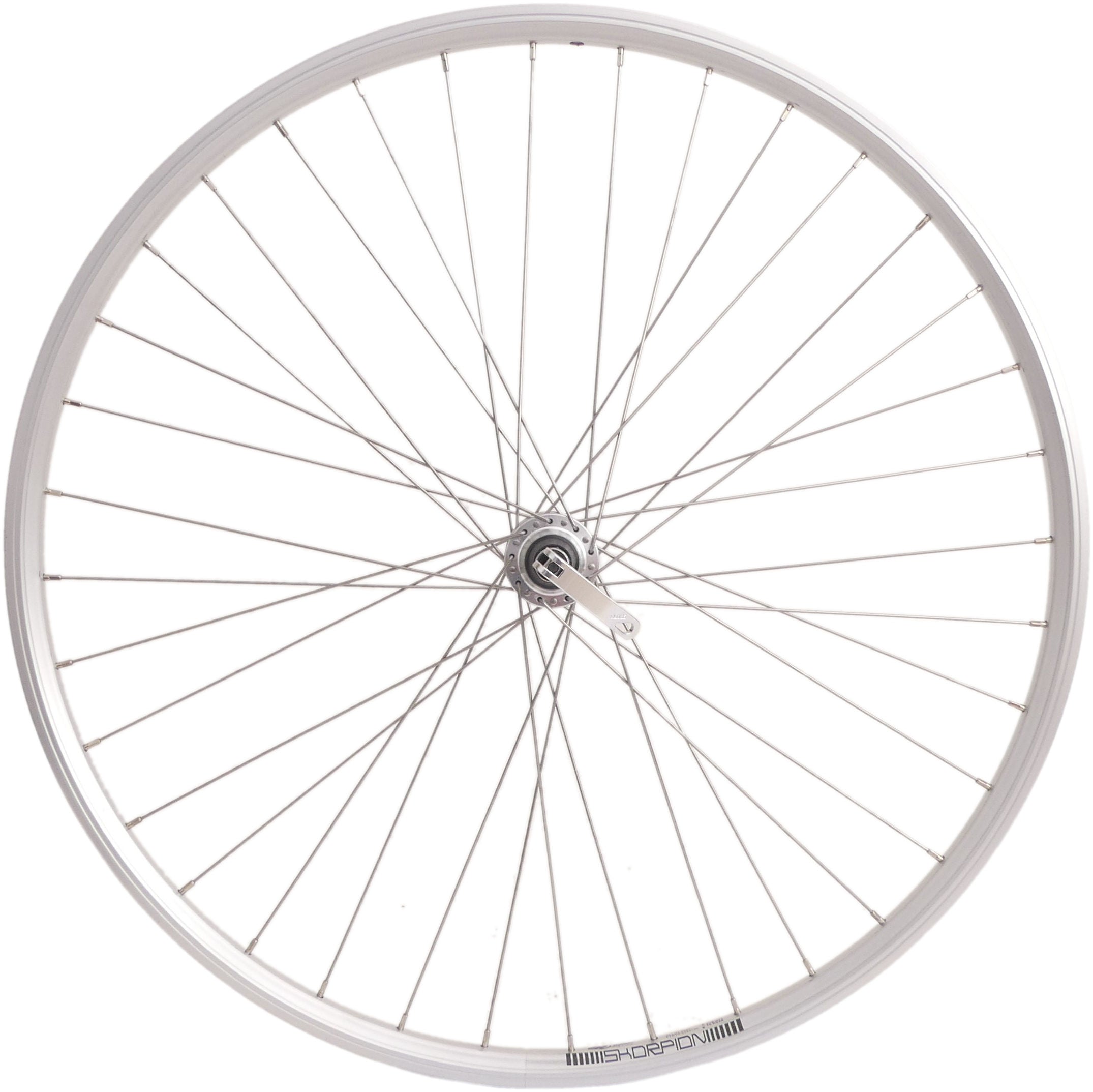 Achterwiel Rodi 28 inch / 622x19 - Skorpion - 36 gaats FM32 - 8/9 speed naaf + QR - zilver