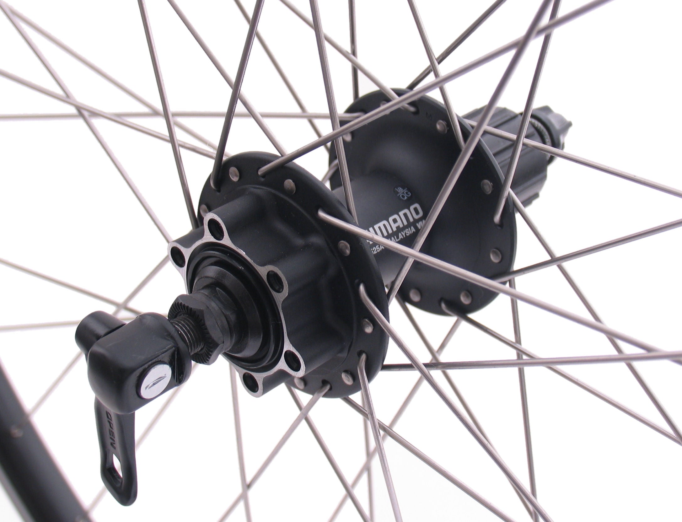 Achterwiel 26" / 559x19C Ryde Andra 30 velg met Shimano FH-M525 8/9/10 speed naaf voor 6 bouts remschijf - zwart