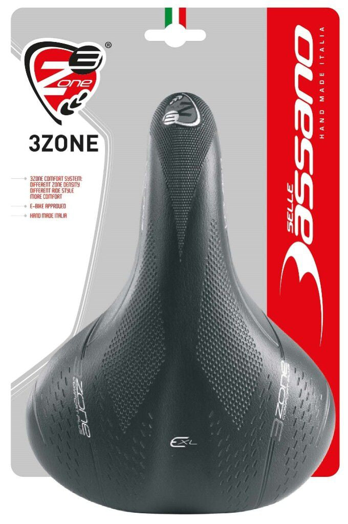 Fietszadel Selle Bassano Volare XXL BigCity met elastomeer demping - zwart