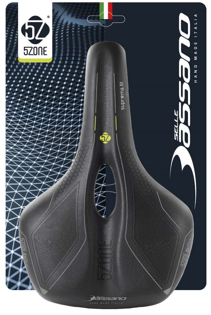 Fietszadel Selle Bassano Suprema 5zone EL Heren met elastomere demping - zwart