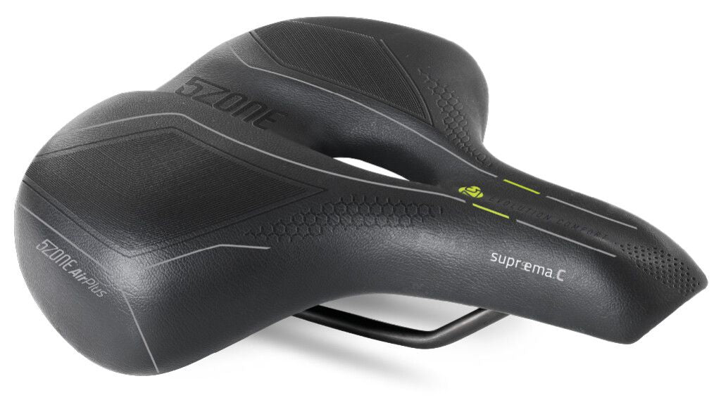 Fietszadel Selle Bassano Suprema 5zone EL City met elastomere demping - zwart
