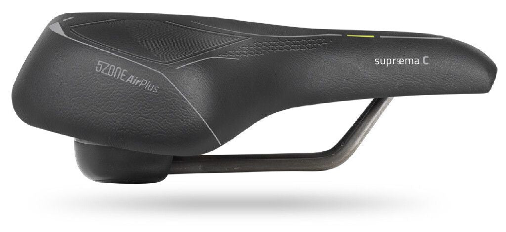 Fietszadel Selle Bassano Suprema 5zone EL City met elastomere demping - zwart