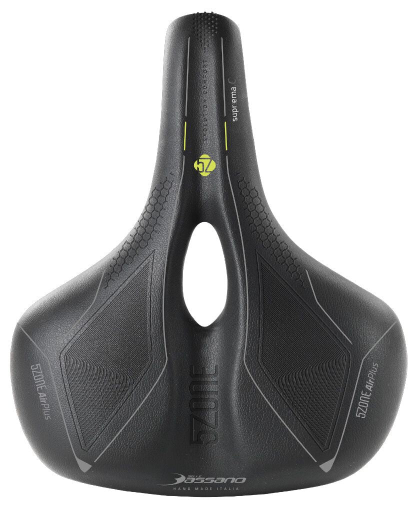 Fietszadel Selle Bassano Suprema 5zone EL City met elastomere demping - zwart