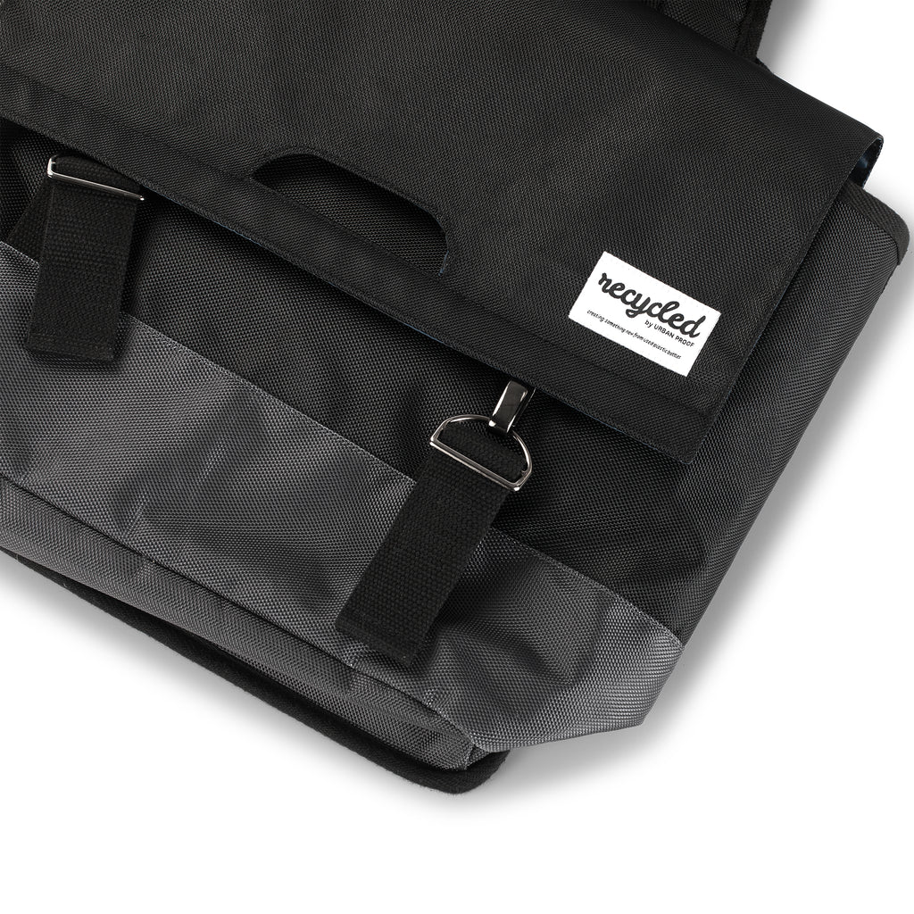 Gerecyclede dubbele fietstas Urban Proof 40 liter - zwart/grijs