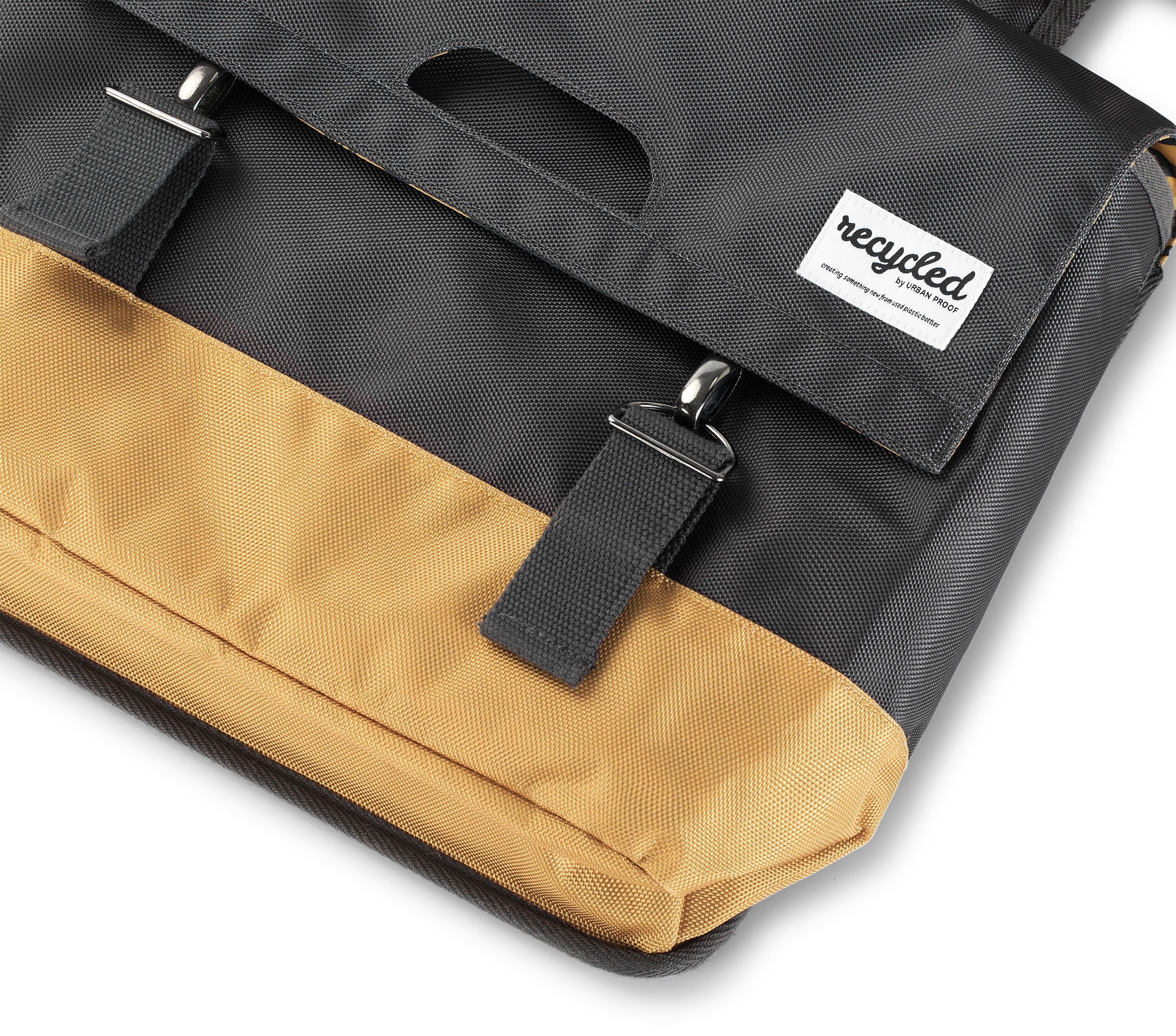 Gerecyclede dubbele fietstas Urban Proof 40 liter - grijs/geel