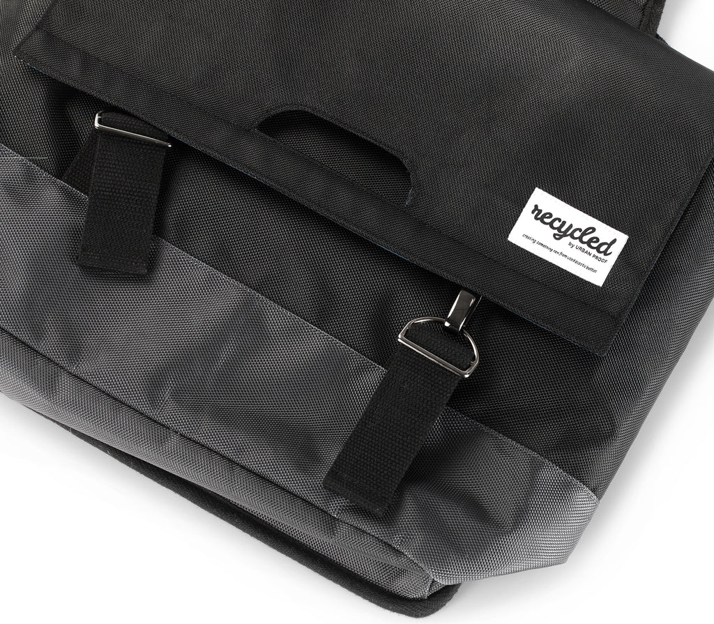 Gerecyclede dubbele fietstas Urban Proof 55 liter - zwart/grijs