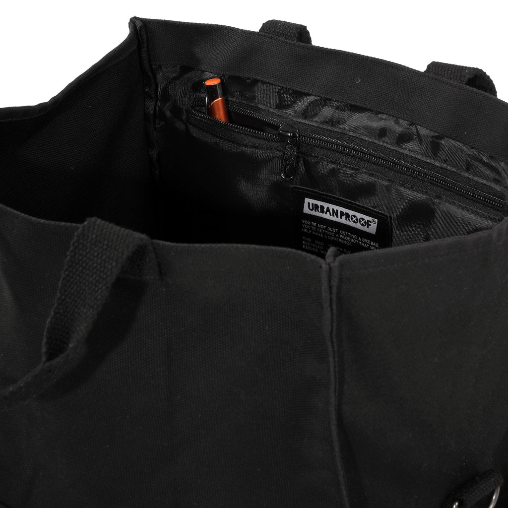 Gerecyclede fietstas Urban Proof City Tote Bag 22 liter 36 x 32 x 19cm - zwart