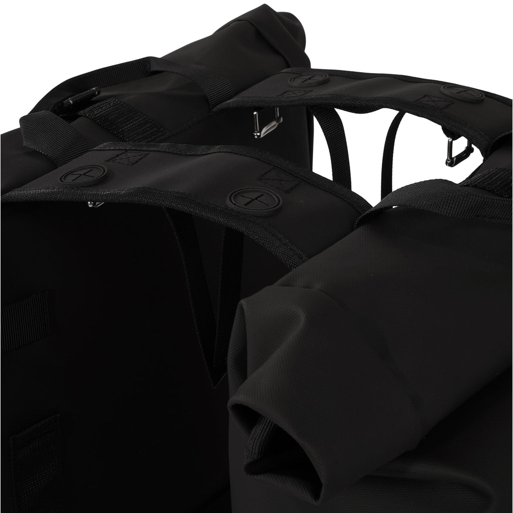 Gerecyclede dubbele fietstas Urban Proof Rolltop 38 liter 30 x 15 x 42 cm - zwart