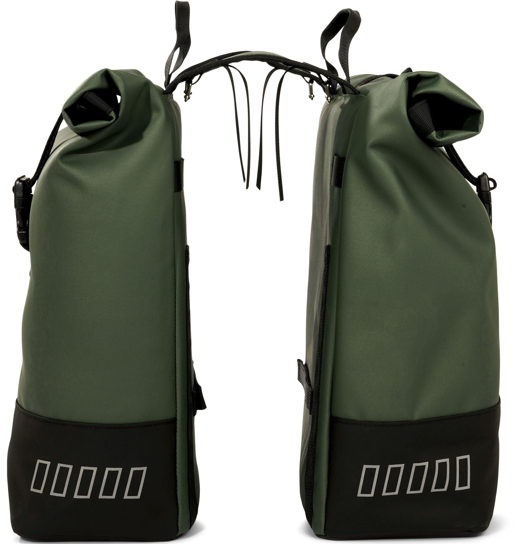 Gerecyclede dubbele fietstas Urban Proof Rolltop 38 liter 30 x 15 x 42 cm - groen