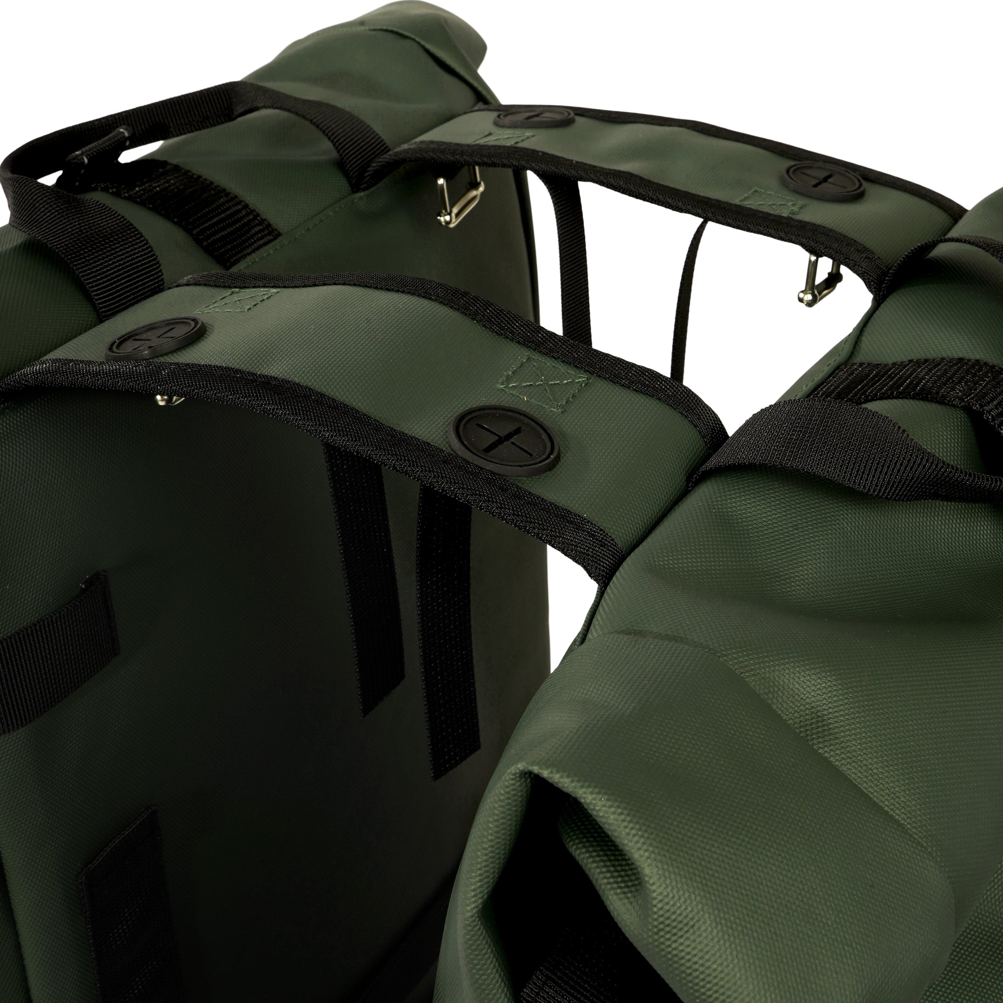 Gerecyclede dubbele fietstas Urban Proof Rolltop 38 liter 30 x 15 x 42 cm - groen