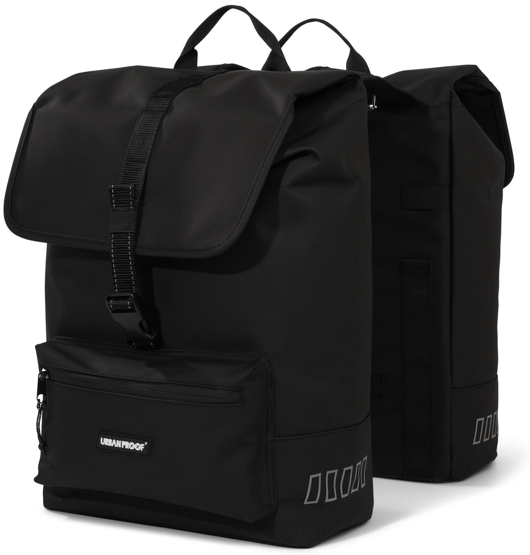 Gerecyclede dubbele fietstas Urban Proof Cargo 38 liter 30 x 15 x 42 cm - zwart